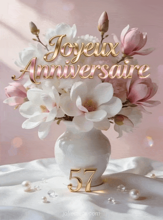 Joyeux anniversaire 57 ans - Jolie carte femme