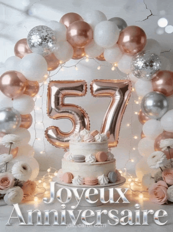 Joyeux anniversaire 57 ans - Image gratuite