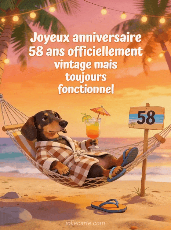 Joyeux anniversaire 58 ans - Texte humour