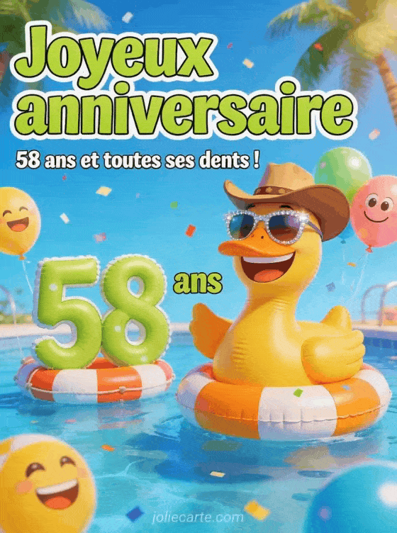Joyeux anniversaire 58 ans - Humour