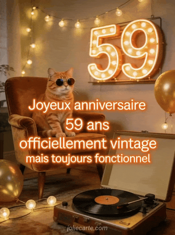 Joyeux anniversaire 59 ans - Texte humour