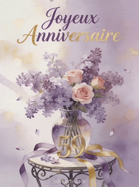 Joyeux anniversaire 59 ans - Carte femme