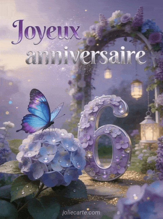Joyeux anniversaire 6 ans - Carte fille