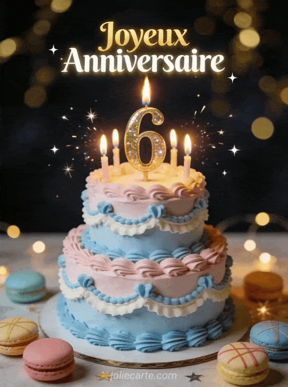 Joyeux anniversaire 6 ans - Carte