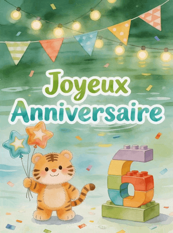Joyeux anniversaire 6 ans - Image garcon