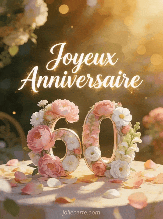 Joyeux anniversaire 60 ans - Fleurs