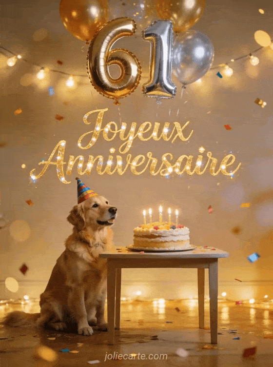 Joyeux anniversaire 61 ans - Image gratuite
