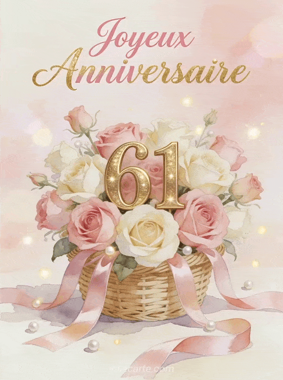 Joyeux anniversaire 61 ans - Cybercartes femme