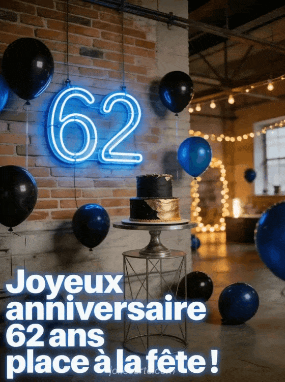 Joyeux anniversaire 62 ans - Texte homme
