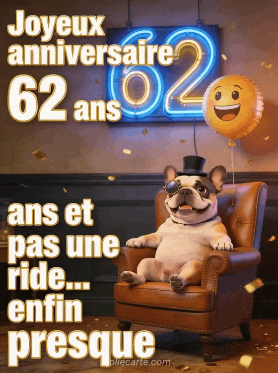 Joyeux anniversaire 62 ans - Homme humour