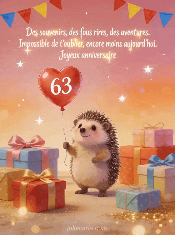 Joyeux anniversaire 63 ans - Message gratuit