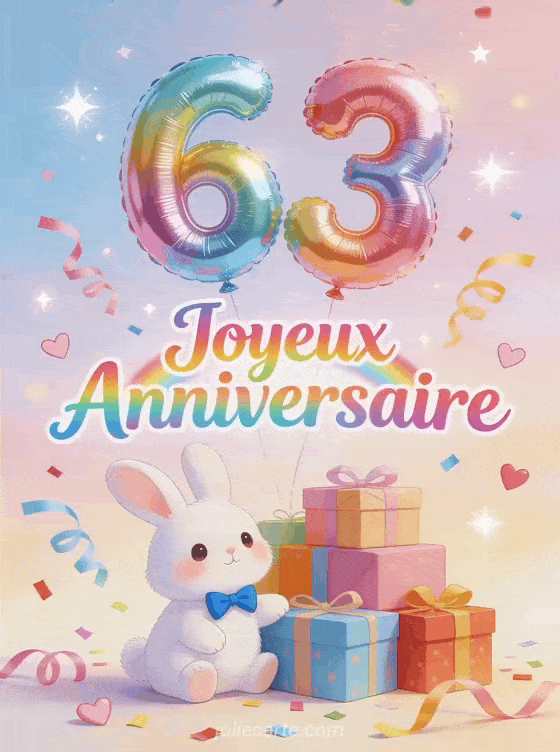 Joyeux anniversaire 63 ans - Image gratuite