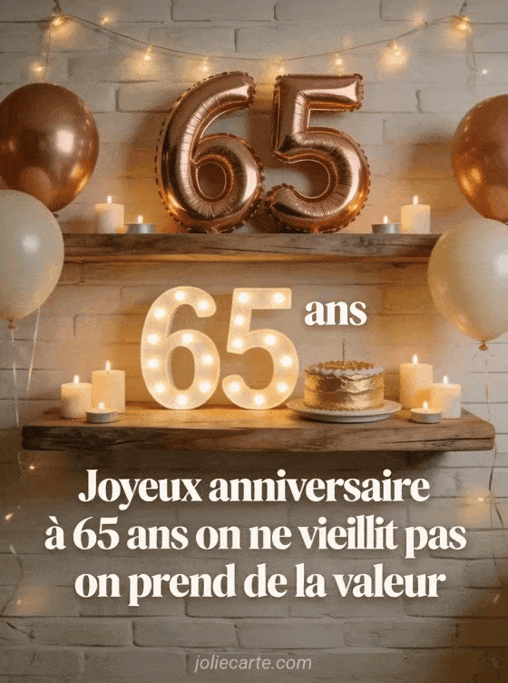 Joyeux anniversaire 65 ans - Message