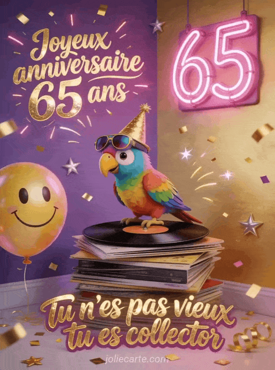 Joyeux anniversaire 65 ans - Texte humour