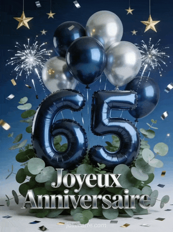 Joyeux anniversaire 65 ans - Carte homme