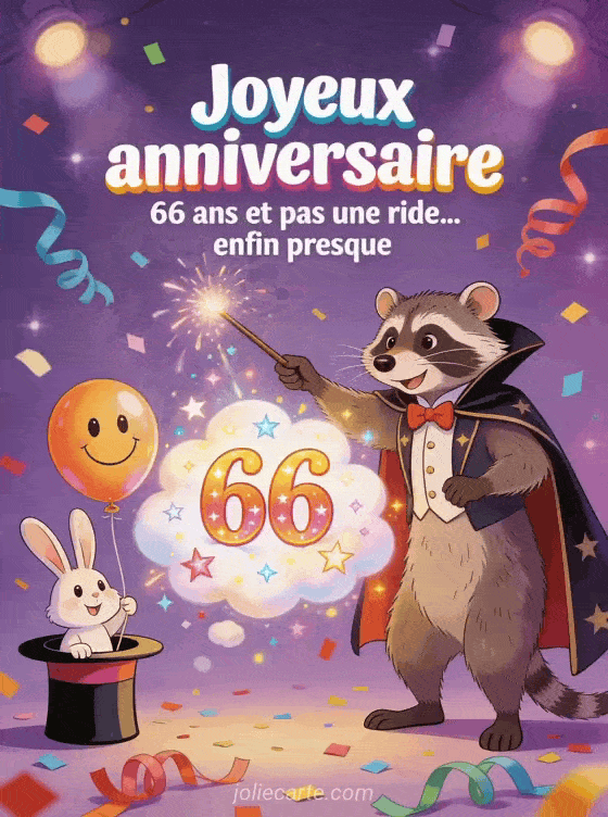 Joyeux anniversaire 66 ans - Humour
