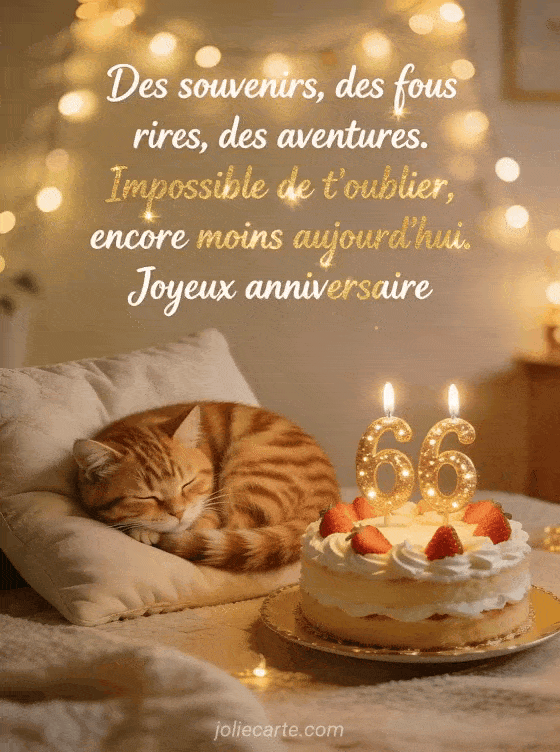 Joyeux anniversaire 66 ans - Message gratuit