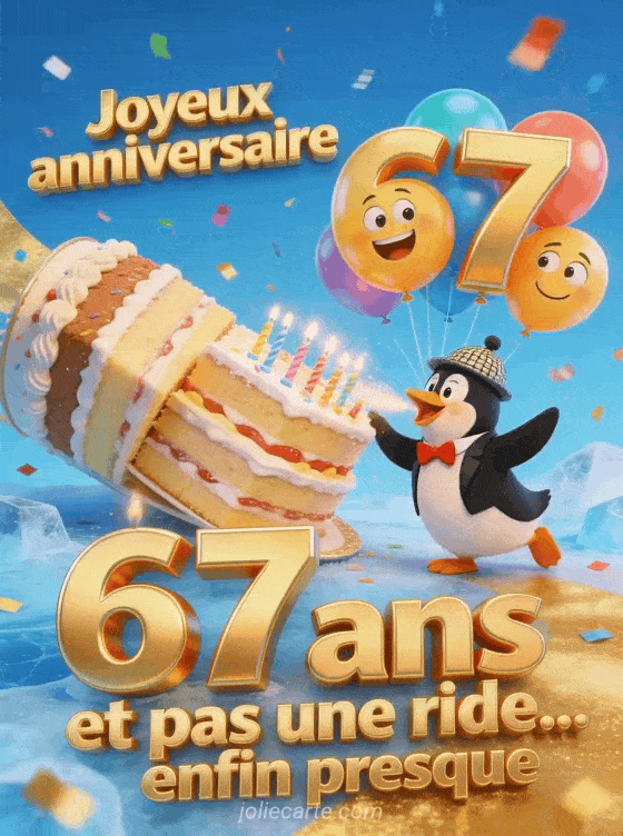 Joyeux anniversaire 67 ans - Homme humour