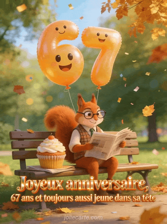 Joyeux anniversaire 67 ans - Carte humour