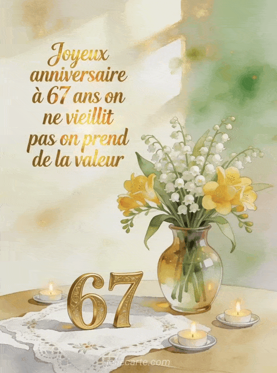 Joyeux anniversaire 67 ans - Texte maman