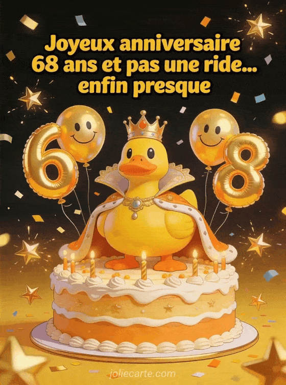Joyeux anniversaire 68 ans - Carte humour