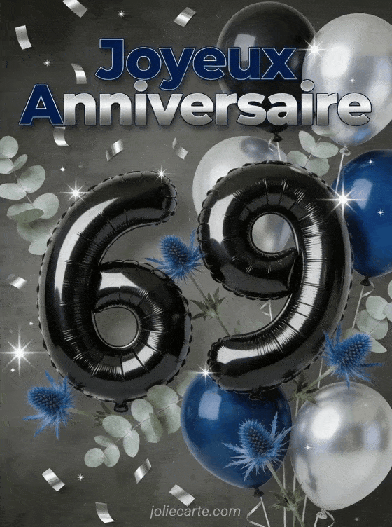 Joyeux anniversaire 69 ans - Carte homme