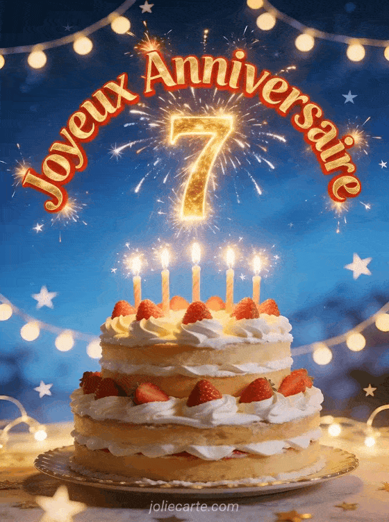 Joyeux anniversaire 7 ans - Carte