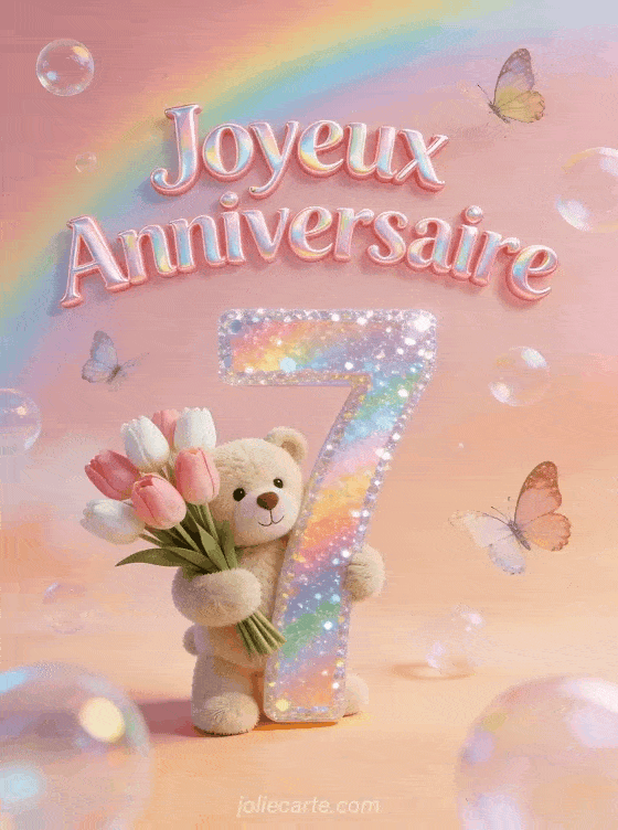 Joyeux anniversaire 7 ans - Petite fille