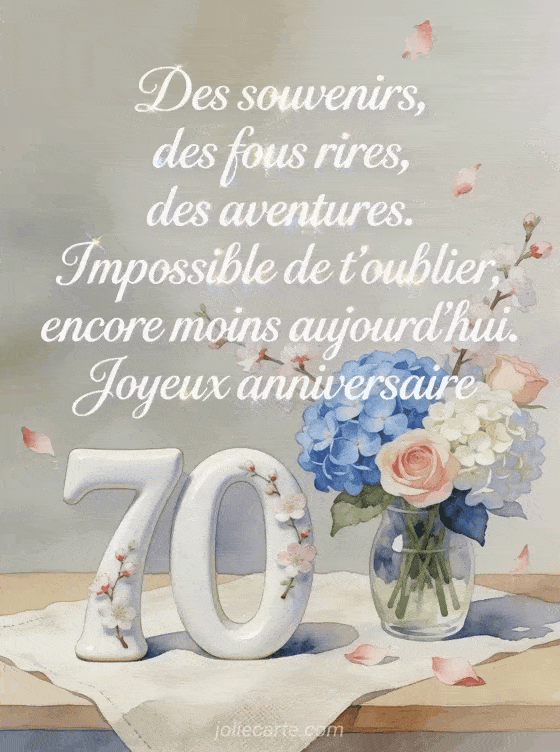 Joyeux anniversaire 70 ans - Message femme