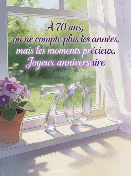 Joyeux anniversaire 70 ans - Texte amie