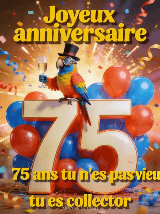 Joyeux anniversaire 75 ans - Texte humour