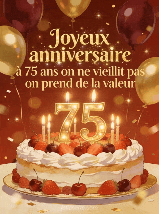 Joyeux anniversaire 75 ans - Texte
