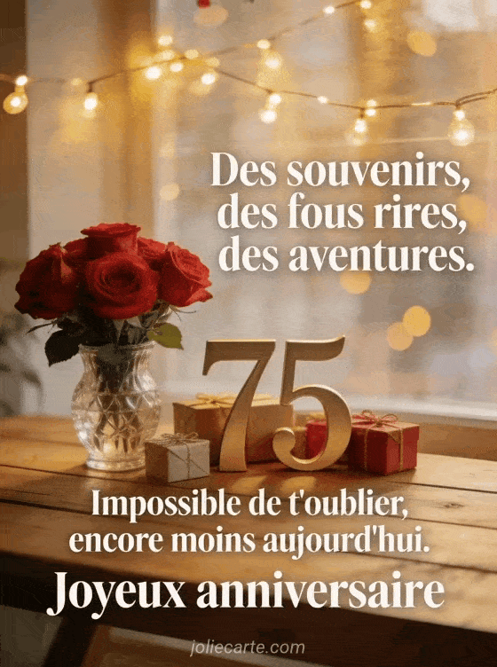 Joyeux anniversaire 75 ans - Message