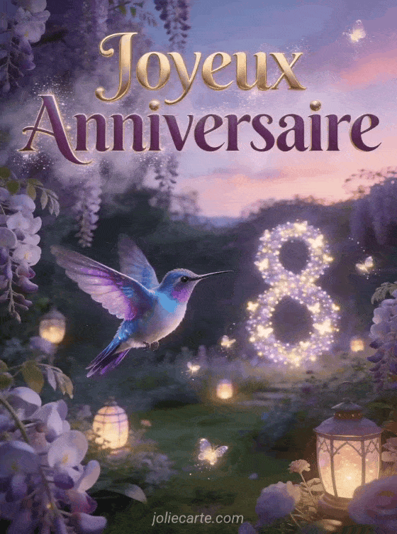 Joyeux anniversaire 8 ans - Image fille