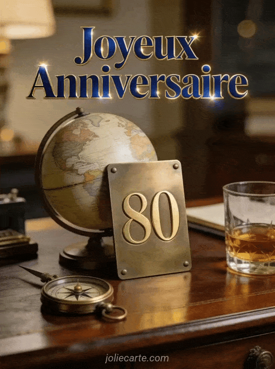 Joyeux anniversaire 80 ans - Carte homme