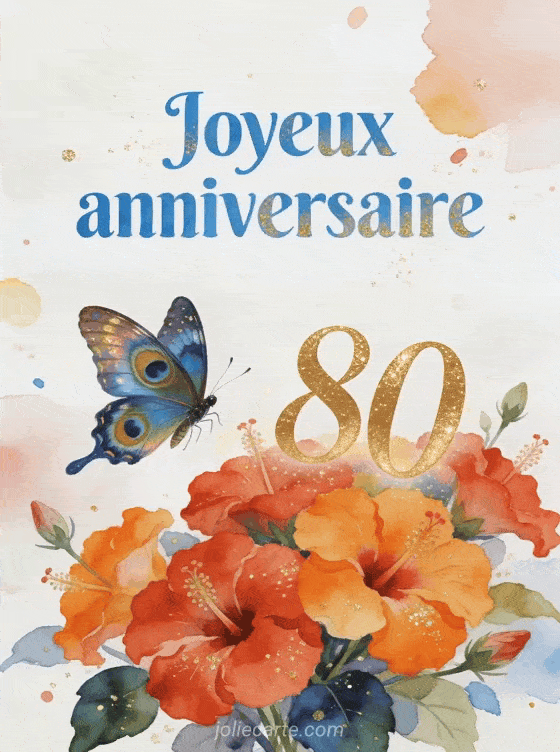 Joyeux anniversaire 80 ans - Dessin