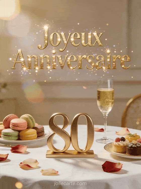 Joyeux anniversaire 80 ans - Carte