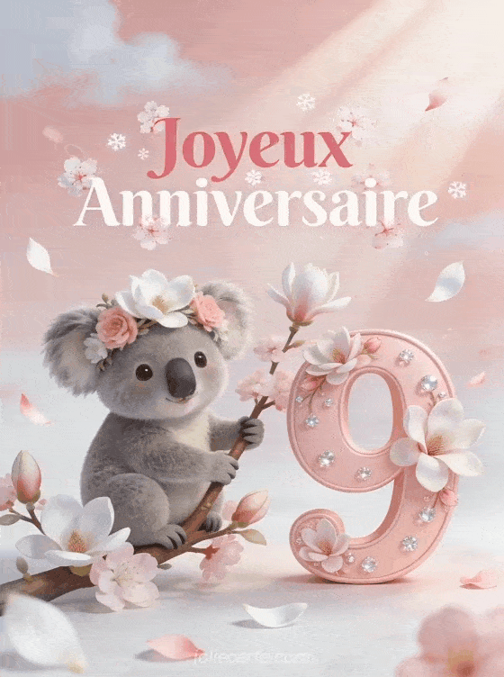 Joyeux anniversaire 9 ans - Fille