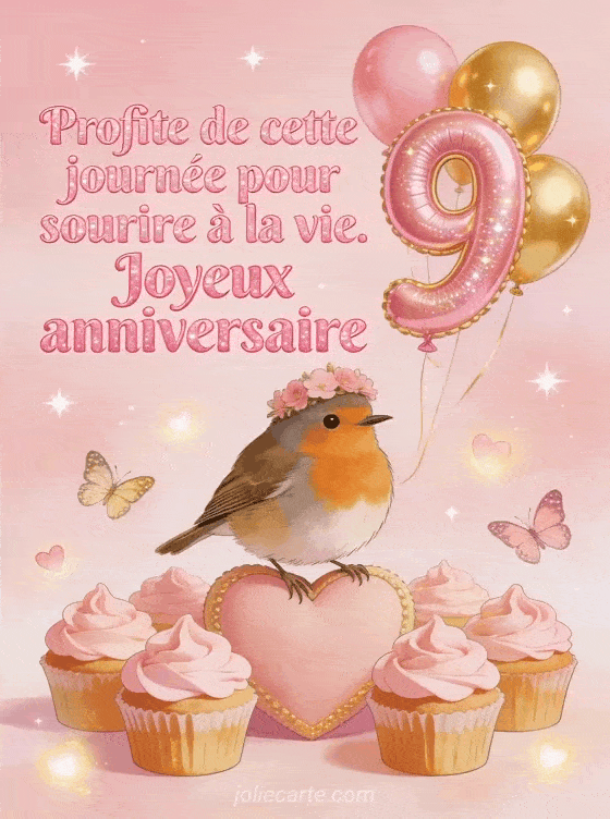 Joyeux anniversaire 9 ans - Texte fille