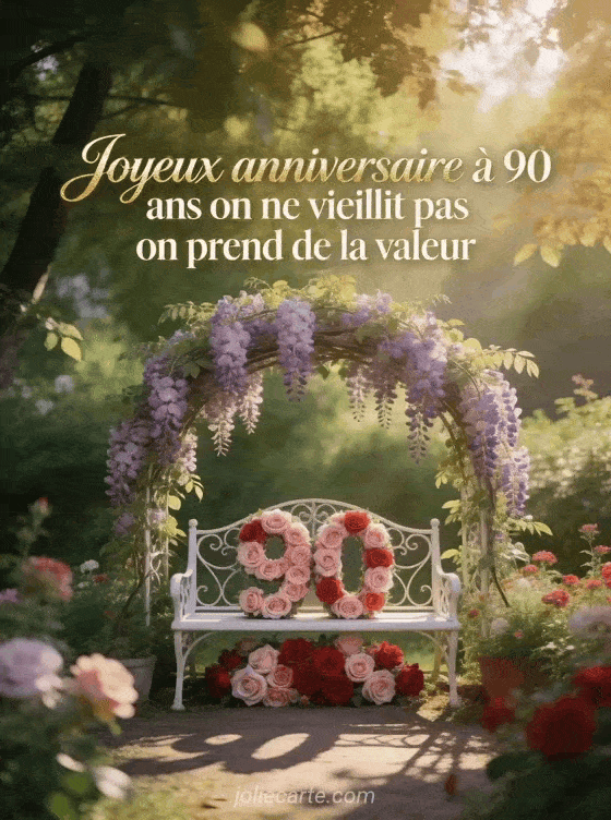 Joyeux anniversaire 90 ans - Texte pour personne agee