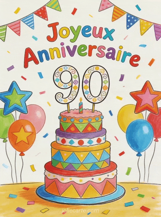 Joyeux anniversaire 90 ans - Dessin