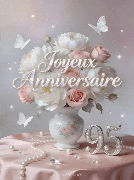 Joyeux anniversaire 95 ans - Jolie carte femme