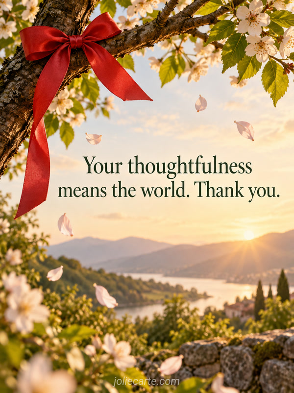 Your thoughtfulness means the world. Thank you. - Image