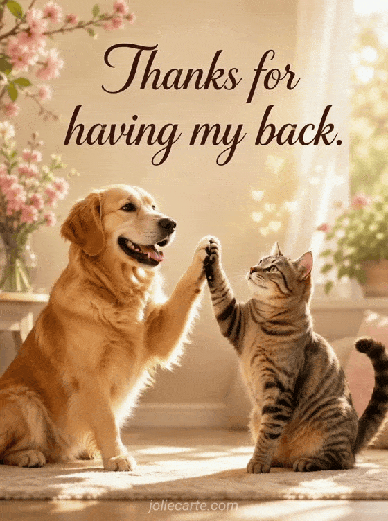 Thanks for having my back. - GIF