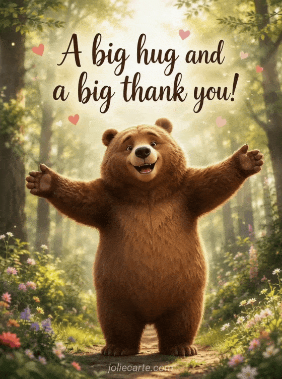 A big hug and a big thank you! - GIF