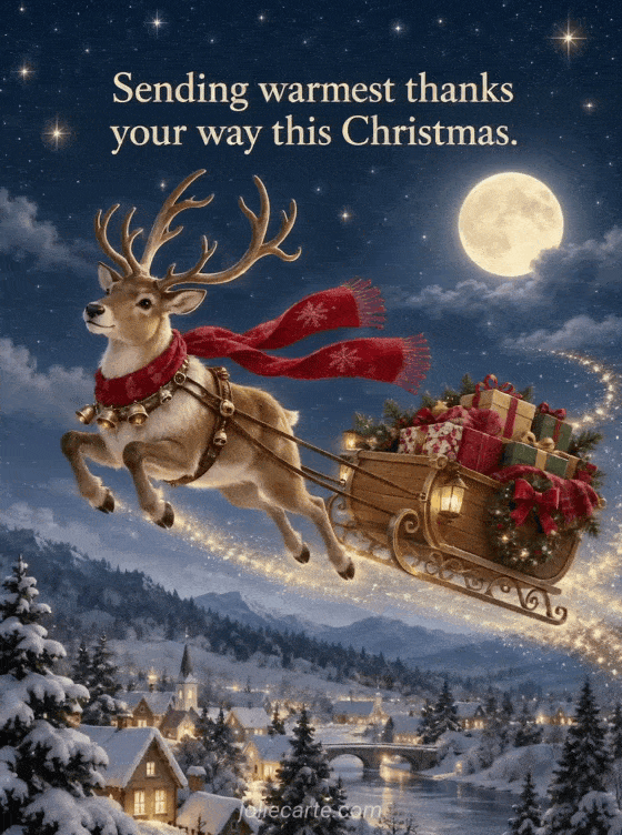 Sending warmest thanks your way this Christmas. - GIF
