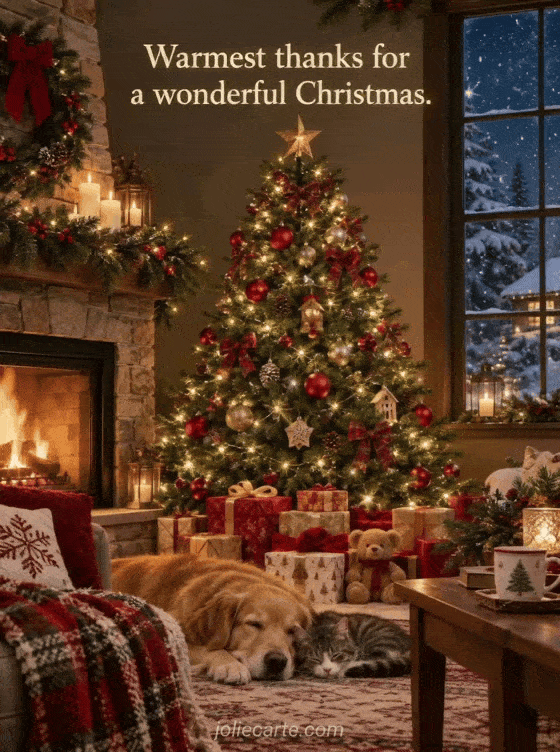 Warmest thanks for a wonderful Christmas. - GIF