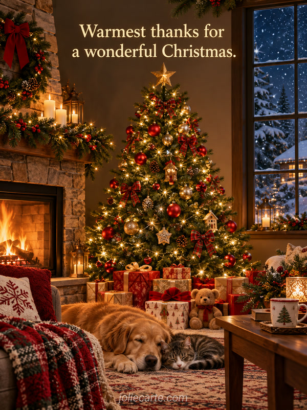 Warmest thanks for a wonderful Christmas. - Image