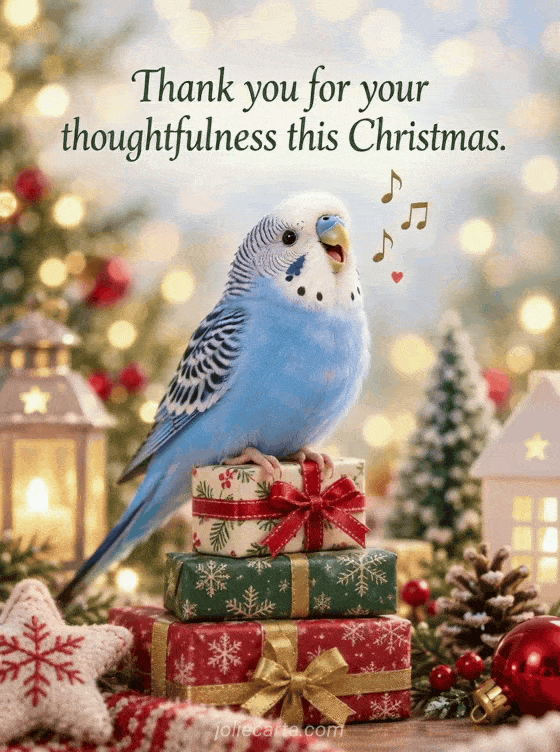Thank you for your thoughtfulness this Christmas. - GIF