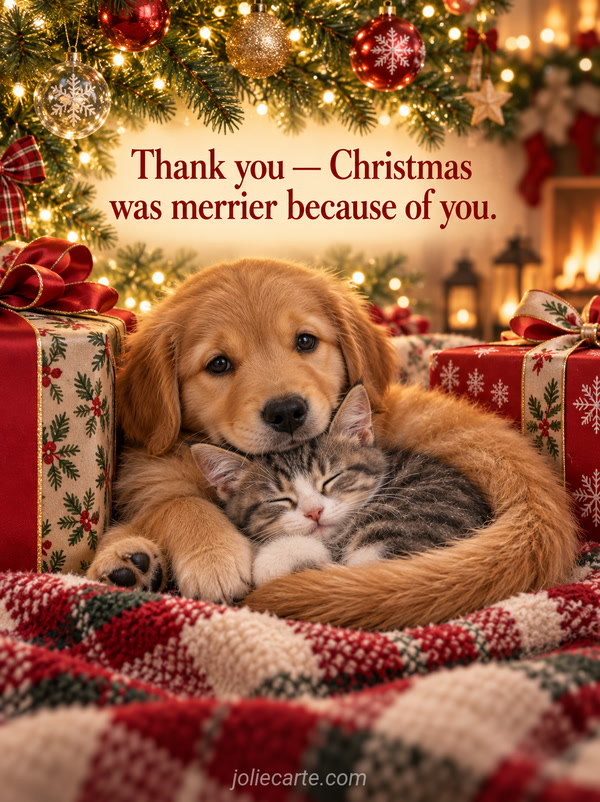 Thank you — Christmas was merrier because of you. - Image